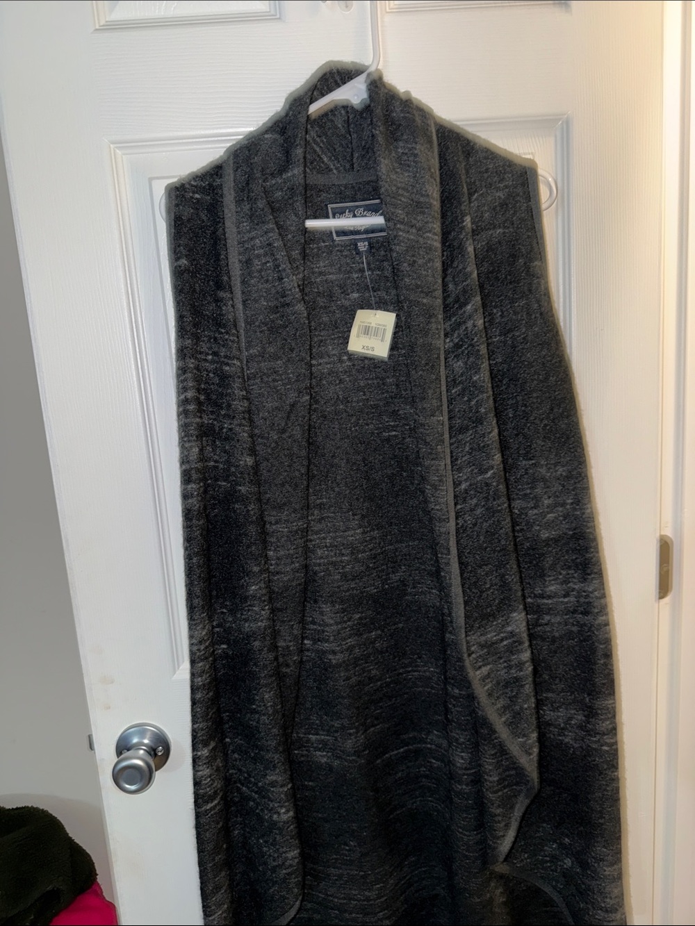 Lucky Brand Charcoal Gray Open-Front Knit Vest